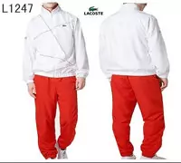 jogging lacoste sport wear survetement man 2013 chaud l1247 blanc rouge